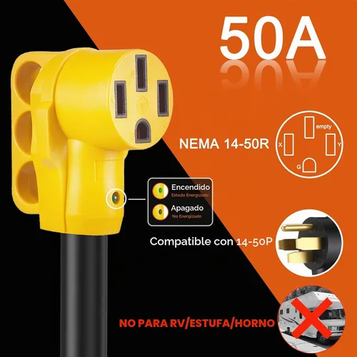 Vista 5 de 5-15P a 14-50R Adaptador de cargador EV, 12A Max, disyuntor