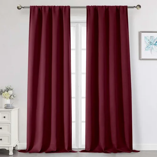 Vista 192 de Cortinas opacas para dormitorio, sala de estar, juego de 2 paneles de 54 pulgadas de largo, cortinas de oscurecimiento de habitación con aislamiento