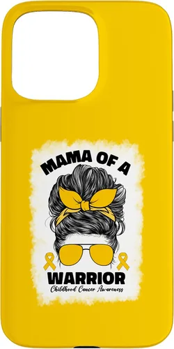 Vista 31 de Mama of A Warrior Messy Bun Mom Childhood Cancer Awareness Case for iPhone 17