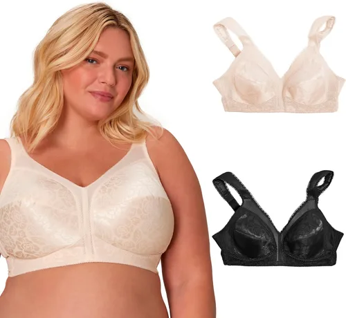 Vista 9 de Playtex Brasier inalámbrico para mujer, sujetadores de talla grande de 18 horas disponibles, cobertura completa, alisado, 4693, paquete individual