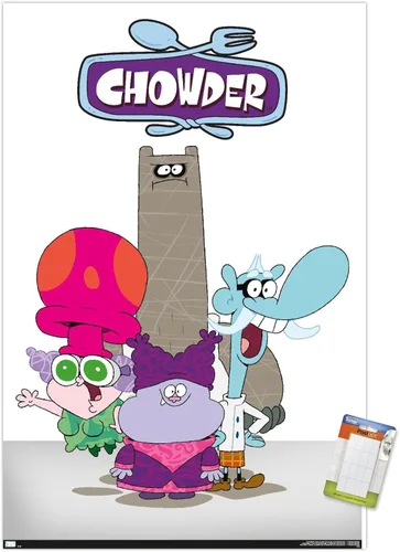 Vista 10 de Trends International Chowder - Póster de pared grupal, 22.4 pulgadas de largo x 14.7 pulgadas, versión enmarcada en madera de granero Versión