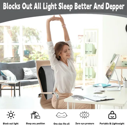 Vista 4 de Almohada inflable de cuña para dormir, almohada inflable de cuña con juego de máscara de ojos de seda para viajes, elevación de piernas, soporte