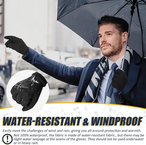 Vista 4 de Pixel Panda Guantes de invierno para hombres y mujeres, guantes cálidos para pantalla táctil para clima frío, delgados, resistentes al agua