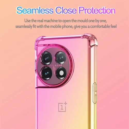 Vista 4 de Funda para OnePlus 11, One Plus 11 5G PHB110, funda transparente para teléfono con degradado, delgada, antiarañazos, flexible, funda protectora a