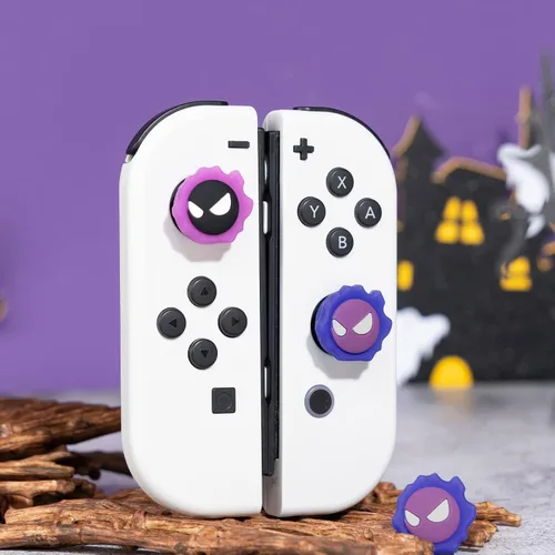 Vista 4 de Yocore Purple Devil Thumb Grips - Soft Silicone Joystick Caps for SwitchOLEDSwitch Lite, 4 Pcs