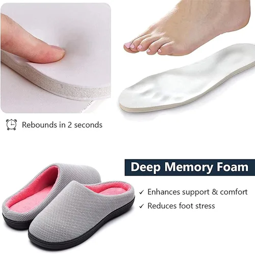 Vista 4 de RockDove Pantuflas de espuma viscoelástica de punto Birdseye para mujer