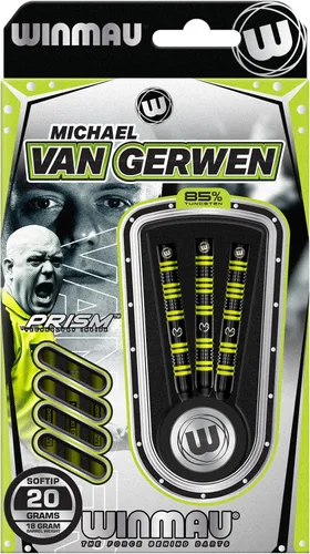 Vista 4 de Winmau Michael Van Gerwen MvG - Juego de dardos profesionales de tungsteno (85 % cañas)