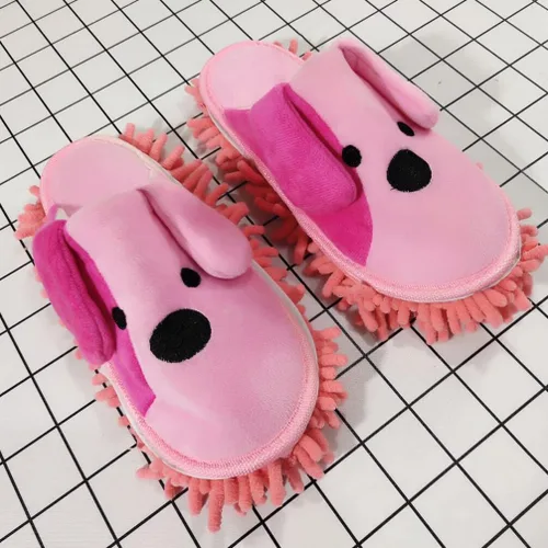 Vista 7 de FOMIYES 1 par de pantuflas limpiador de piso, trapeador de dibujos animados, zapatos para limpieza de piso, zapatos de mopa, zapatos de mopa húmeda