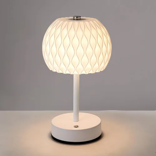 Vista 8 de Lámpara de mesa pequeña a pilas, 3 temperaturas de color, recargable, control táctil, lámpara de escritorio regulable, luz nocturna LED inalámbrica
