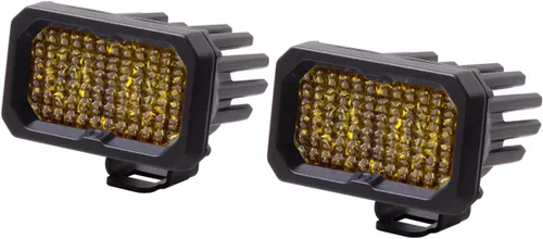 Vista 10 de Diode Dynamics C2 1.0 SAE Pod LED deportivo estándar amarillo (par), Combo con retroiluminación ámbar