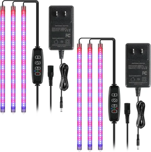 Vista 24 de iPower - Lámpara LED de crecimiento con espectro completo para plantas de interior, cuello de cisne ajustable, 2/3 modos de luz y 5/10 niveles
