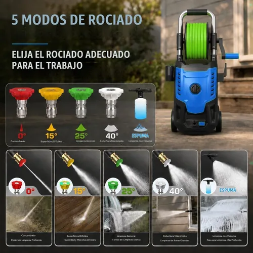 Vista 3 de Lavadora a presión eléctrica 4800 PSI 4.0GPM Lavadora de alta potencia Azul