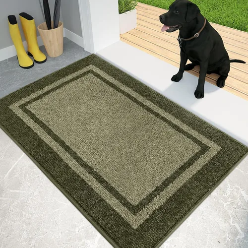 Vista 11 de PURRUGS Tapete para puerta con atrapamiento de suciedad, 20 x 32 pulgadas, antideslizante, lavable a máquina, tapete de entrada, tapete para puerta