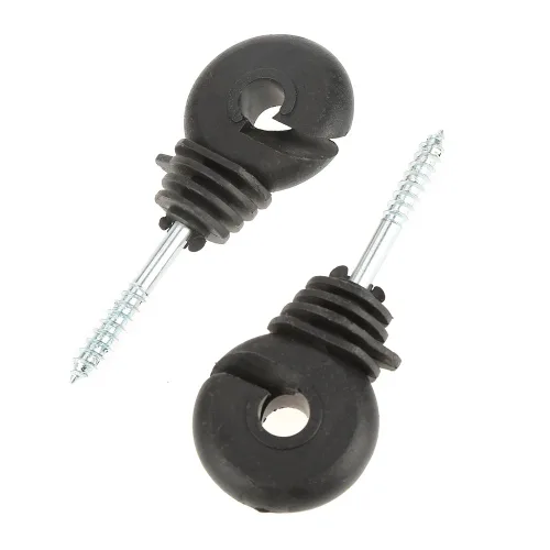 Vista 6 de 50 unids/set negro tornillo en anillo aislantes, accesorios eléctricos aislantes de cerca, aislantes, para poste de madera