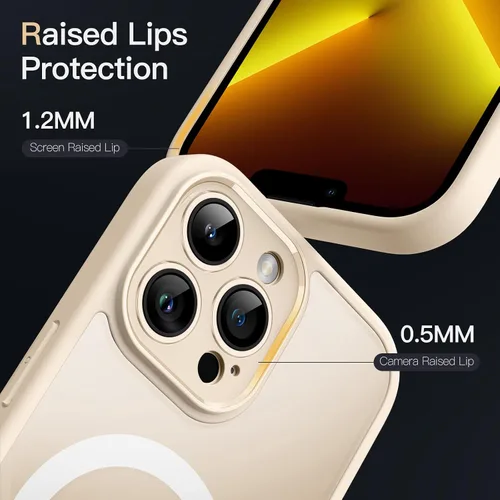 Vista 6 de JETech Funda magnética para iPhone 13 Pro de 6.1 pulgadas, compatible con MagSafe, lente de cámara trasera translúcida mate, protección completa
