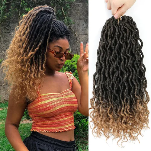 Vista 39 de Cabello Corto de Locs Falsos para Crochet Pre-Enrollado 12 Pulgadas 6 Paquetes Cabello de Locs de Diosa para Crochet Locs Falsos Suaves con Puntas