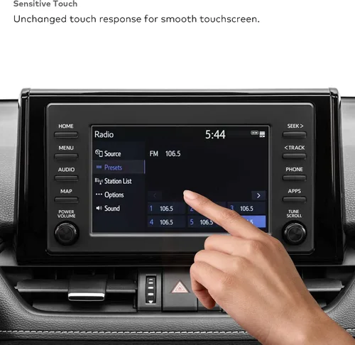 Vista 6 de Protector de pantalla de cristal prémium para Toyota RAV4 (2015-2022), Camry (2018-2020) Accesorios de pantalla táctil multimedia de 7 pulgadas