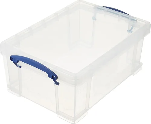 Vista 7 de Really Useful Box - Contenedores de almacenamiento de plástico apilables de 9 litros con tapa de cierre y asas con clip incorporado