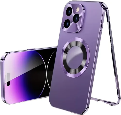Vista 2 de Funda magnética de cuerpo completo con borde de metal, protección militar contra caídas para iPhone 12, compatible con MagSafe, protector
