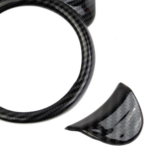 Vista 5 de Panel de botón de calefacción del asiento de estilo de fibra de carbono para reposabrazos de consola central con portavasos, accesorios de ribete