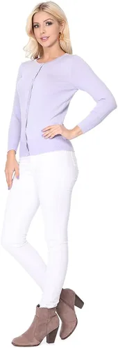 Vista 6 de YEMAK suéter de punto con cuello redondo y mangas 34 para mujer (S-3X)