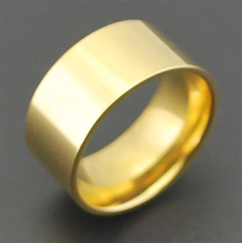 Vista 2 de Fashion Month Anillo de acero inoxidable de 0.394in de ancho para hombre y mujer, color plateado, oro rosa de 18 quilates, banda grande y pulida