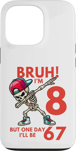 Vista 10 de Bruh I'm 8 But One-Day I'll Be 67 Retro 8th Birthday Kids Case for iPhone 17