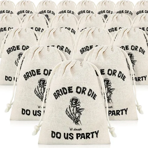 Vista 9 de Boao Paquete de 20 bolsas de regalo, decoraciones para despedida de soltero, despedidas de soltera con cordón, suministros de boda para despedida
