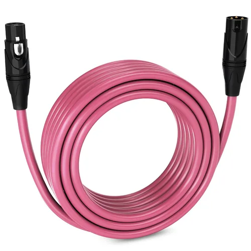 Vista 25 de LyxPro Cable de micrófono XLR hembra a macho de ángulo recto de 3 pines de 1.5 pies para altavoces amplificados, interfaz de audio, rendimiento