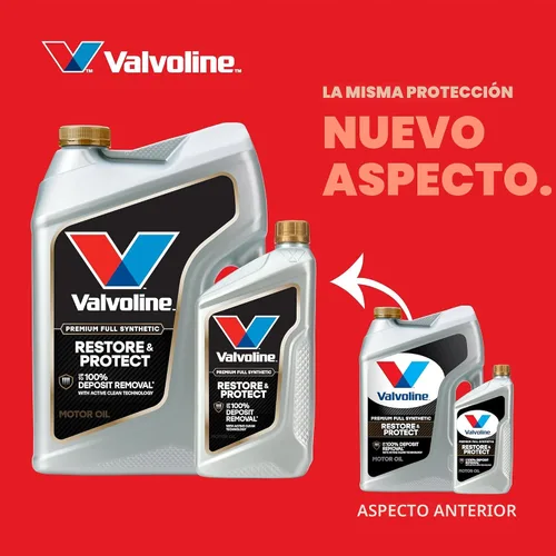 Vista 3 de Valvoline Restore & Protect Aceite de motor sintético completo 0W-20, 5 cuartos de galón