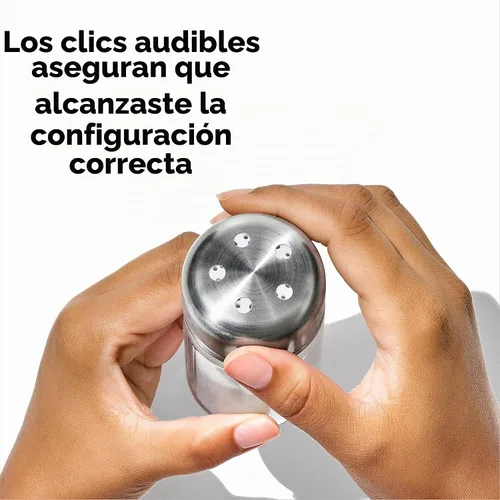 Vista 3 de OXO Good Grips - Juego de salero y pimentero de vidrio ajustable, 3.5 oz cada uno, transparente