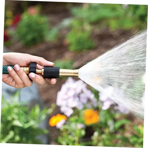 Vista 7 de Yardwe Boquilla de manguera ajustable de latón resistente de 3/4 pulgadas para riego de jardín, césped, limpieza de automóviles, lavado de ventanas