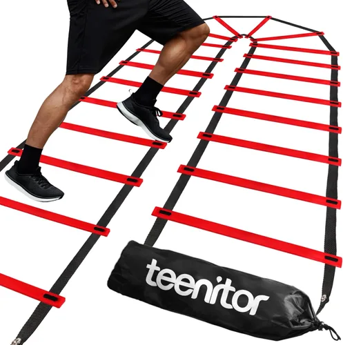 Vista 7 de Teenitor Escalera de agilidad Escalera de velocidad para fútbol, velocidad, fútbol, fitness, entrenamiento de pies, bolsa de transporte