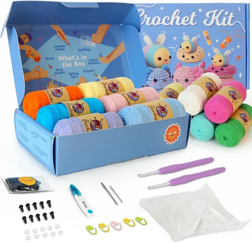 Vista 10 de Crochetta Kit de ganchillo para principiantes, kit de inicio de ganchillo con tutoriales en video paso a paso, kit de ganchillo para principiantes