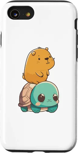 Vista 13 de Funda para iPhone 15 con diseño de tortuga y conejillo de indias para hombres, mujeres y niños