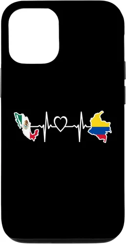 Vista 28 de iPhone 16 Bandera de Colombia Mexicana - Funda de latidos del corazón de Colombia Mexicana