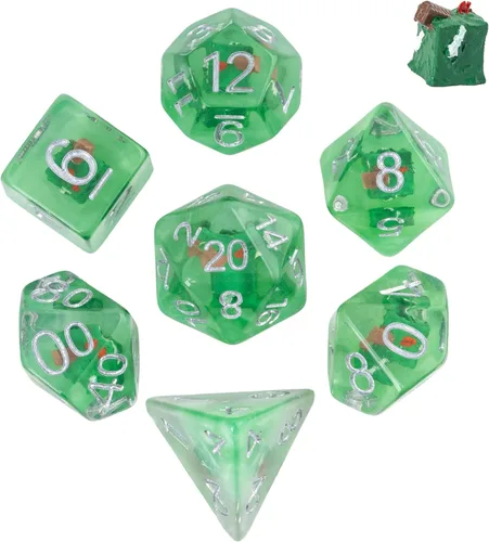Vista 8 de UDIXI Juego de 7 dados poliédricos DND D&D, RPG D y D con bolsa de almacenamiento para juegos de rol y otros juegos de mesa (Aarakocra)