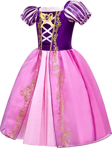 Vista 3 de Avady Girls Princess Costume for Rapunzel Tangled Birthday Party Halloween Christmas Dress Up Purple