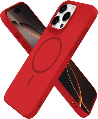 Vista 132 de Oakxco Funda de Silicona Mag Safe para iPhone 12 Pro Max, Funda Magnética Delgada y Fina Compatible con Carga Inalámbrica MagSafe, Bonita Funda