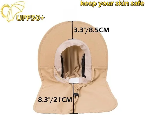 Vista 2 de LLmoway Sombrero de sol con solapa de malla para hombre, UPF50+, ala ancha, transpirable, gorra de pesca al aire libre