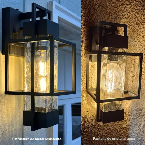 Vista 2 de PARTPHONER Luminarias Modernas para Exteriores con Sensor de Anochecer a Amanecer, Paquete de 2, Aplique de Pared Exterior de 15" Impermeable