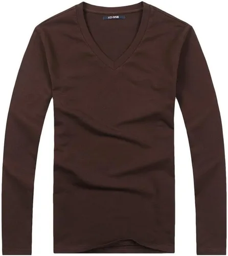 Vista 19 de XUDIAN. Camiseta de manga larga para hombre, cuello redondo