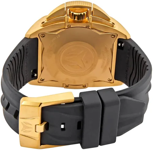 Vista 3 de TechnoMarine Reef TM-518003 Reloj de silicona con esfera negra de 1772in Oro Cronógrafo