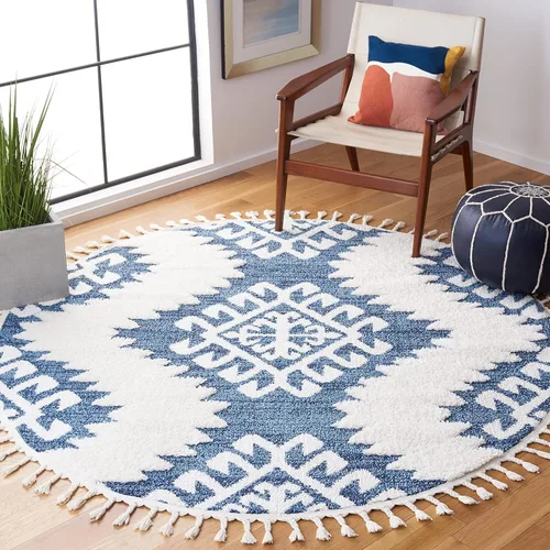 Vista 33 de SAFAVIEH - Alfombra de acento de la colección de borlas marroquíes Shag - 2'3" x 4', marfil y marrón, estilo bohemio, no suelta pelo y de fácil