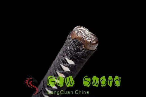 Vista 6 de GLW - Espada de 41 pulgadas, afilada espiga completa, espada real japonesa samurái katana de arcilla templada de acero plegado