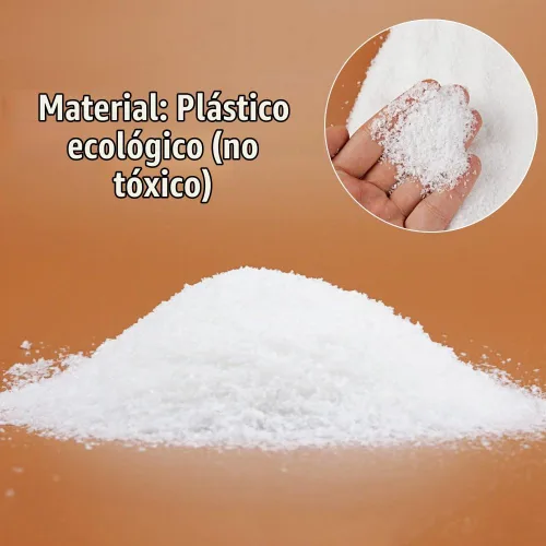Vista 3 de Nieve artificial, 8 litros, 9.2 oz, nieve de plástico para decoración y manualidades