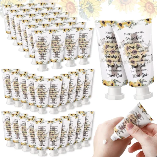 Vista 9 de Paquete de 50 lociones cristianas para manos, regalos a granel para mujeres, regalos para el Día de la Madre, mini loción de mano de viaje