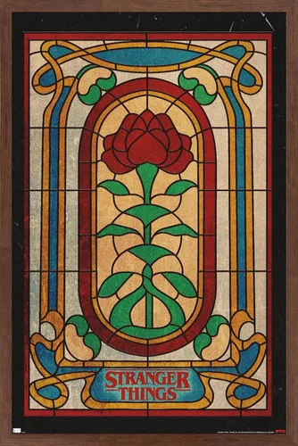 Vista 10 de Trends International Netflix Stranger Things: Season 4 - Póster de pared de vitrales, 14.72 x 22.37 pulgadas, versión enmarcada de madera de granero