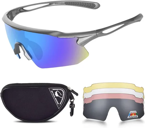 Vista 21 de Cycling Glasses, TR90 Unbreakable Frame Polarized Anti-UV400 Sports Sunglasses