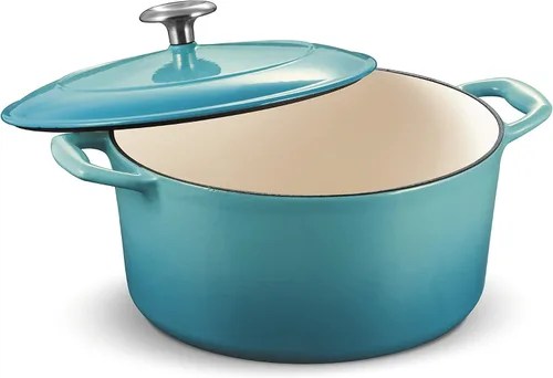 Vista 11 de Tramontina Bestow Sartén Braseadora de Hierro Fundido Esmaltado con Tapa, 4 cuartos, Azul